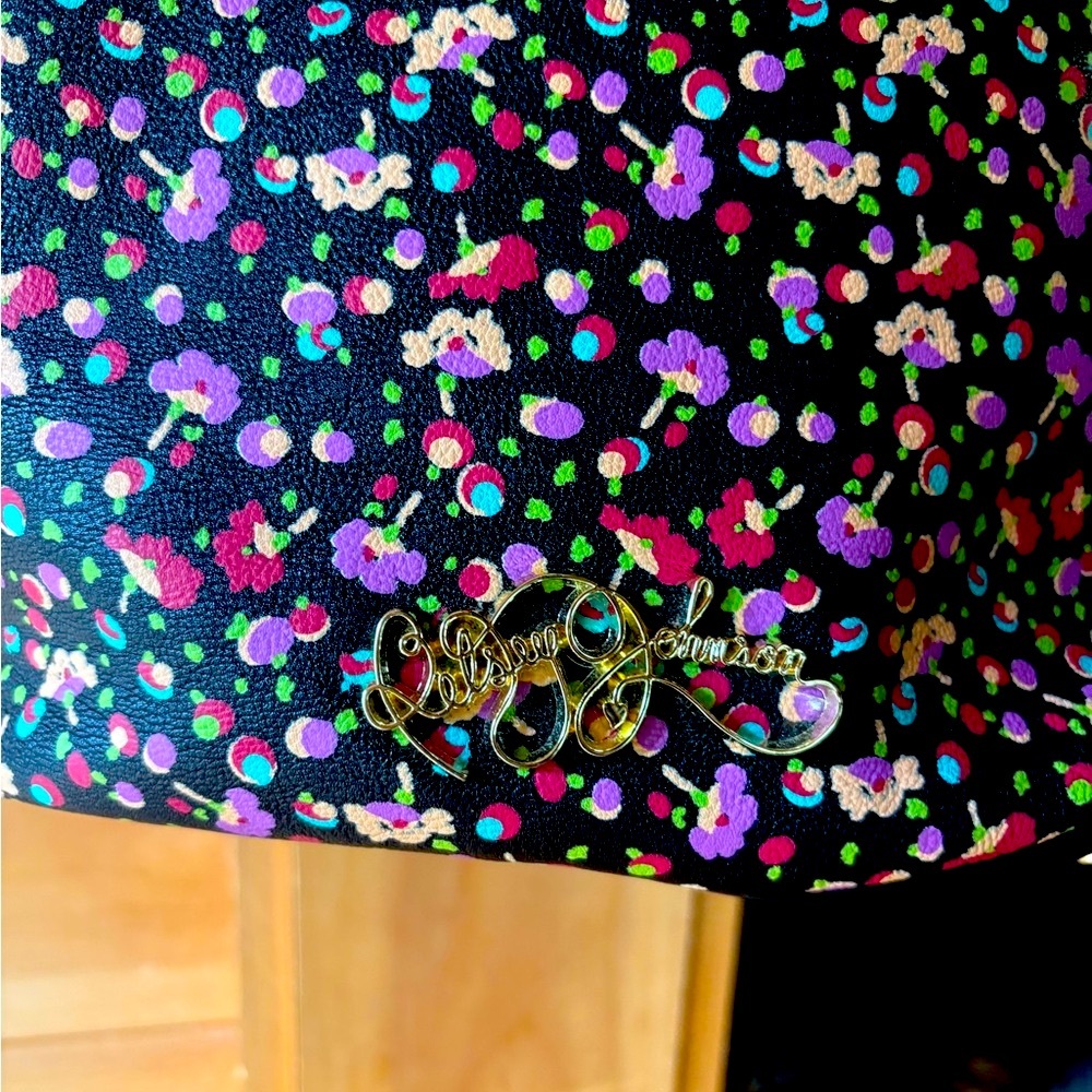 Betsey Johnson Black Floral Studded Bow Shoulder Bag - Picture 2 of 9